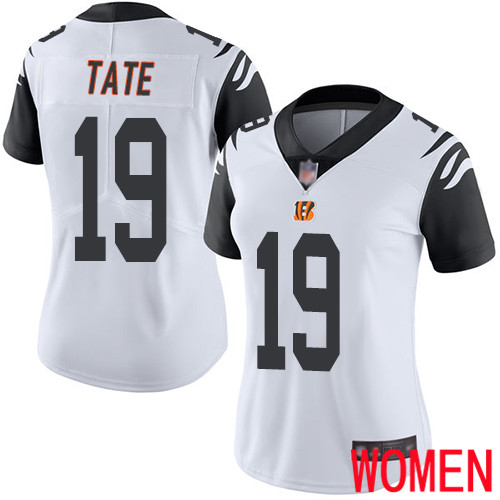 Cincinnati Bengals Limited White Women Auden Tate Jersey NFL Footballl #19 Rush Vapor Untouchable